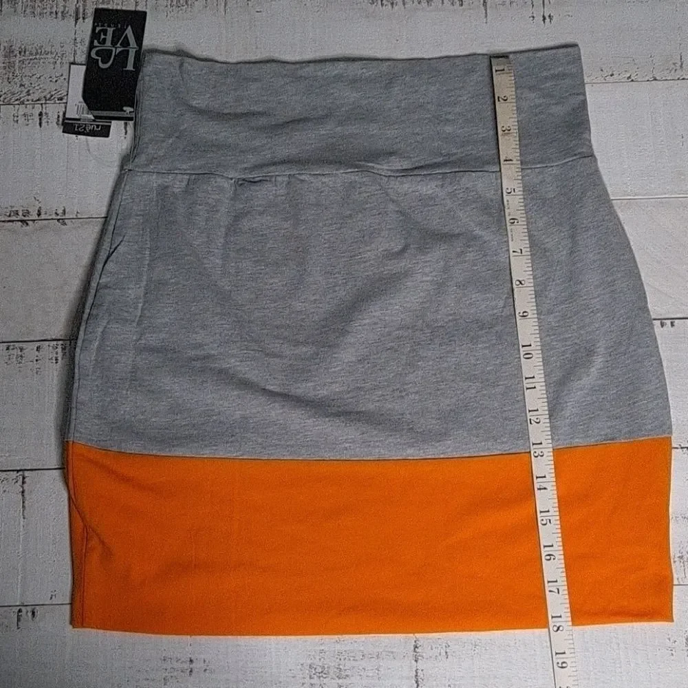 Rue 21 Love Tease Bodycon Miniskirt Grey Orange Large (Junior)